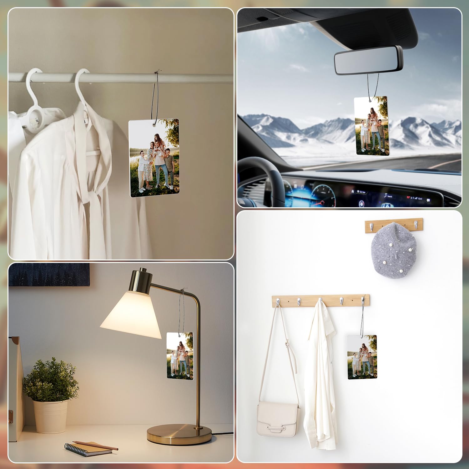 Deodorante Per Auto Personalizzato Con Foto Fronte/Retro - Formato Cuore In Cotone, Fai Da Te - 2