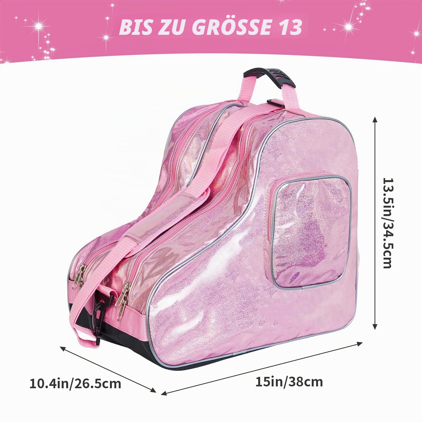 NUKied Rollschuhtasche, atmungsaktive Schlittschuhtasche mit Verstellbarem Schultergurt,Große Kapazität,Passende Inline-Skates, Schlittschuhe, für Kinder und Erwachsene