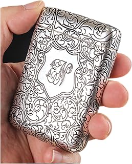 Peaky Brainders3合金开放式香烟盒皮基百叶窗男士香烟盒刻3面创意金属外壳,常规尺寸香烟超薄压缩烟盒
