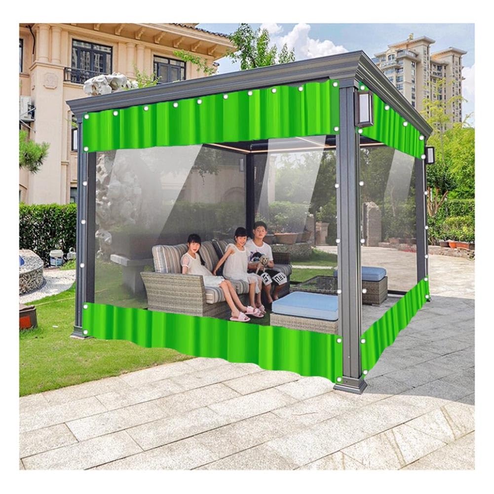 Wash Bay Gardinen, strapazierfähige, transparente Vinyl-Gardinen für Terrassenüberdachungen, wasserdichte Plane mit Ösen für Pergola, Balkon, Veranda, Pavillon - Wetterschutz für den Außenbe