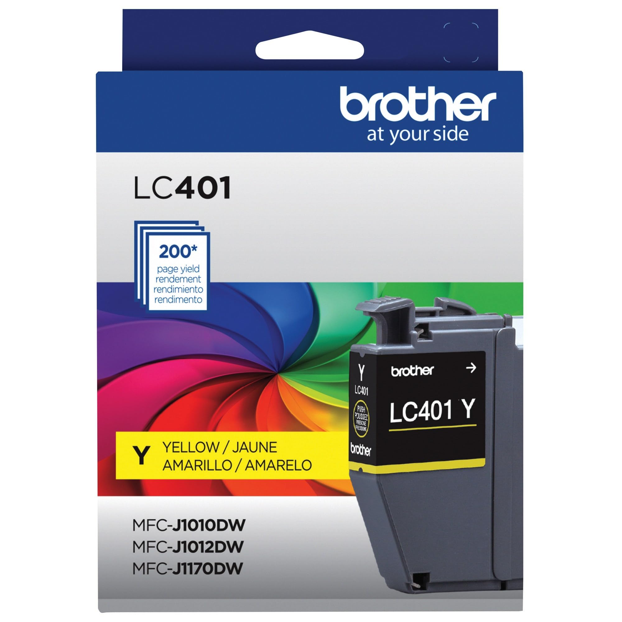 Brother Genuine LC401Y Standard-Yield Yellow Ink Cartridge | Vivid Colors (80c) - main product image