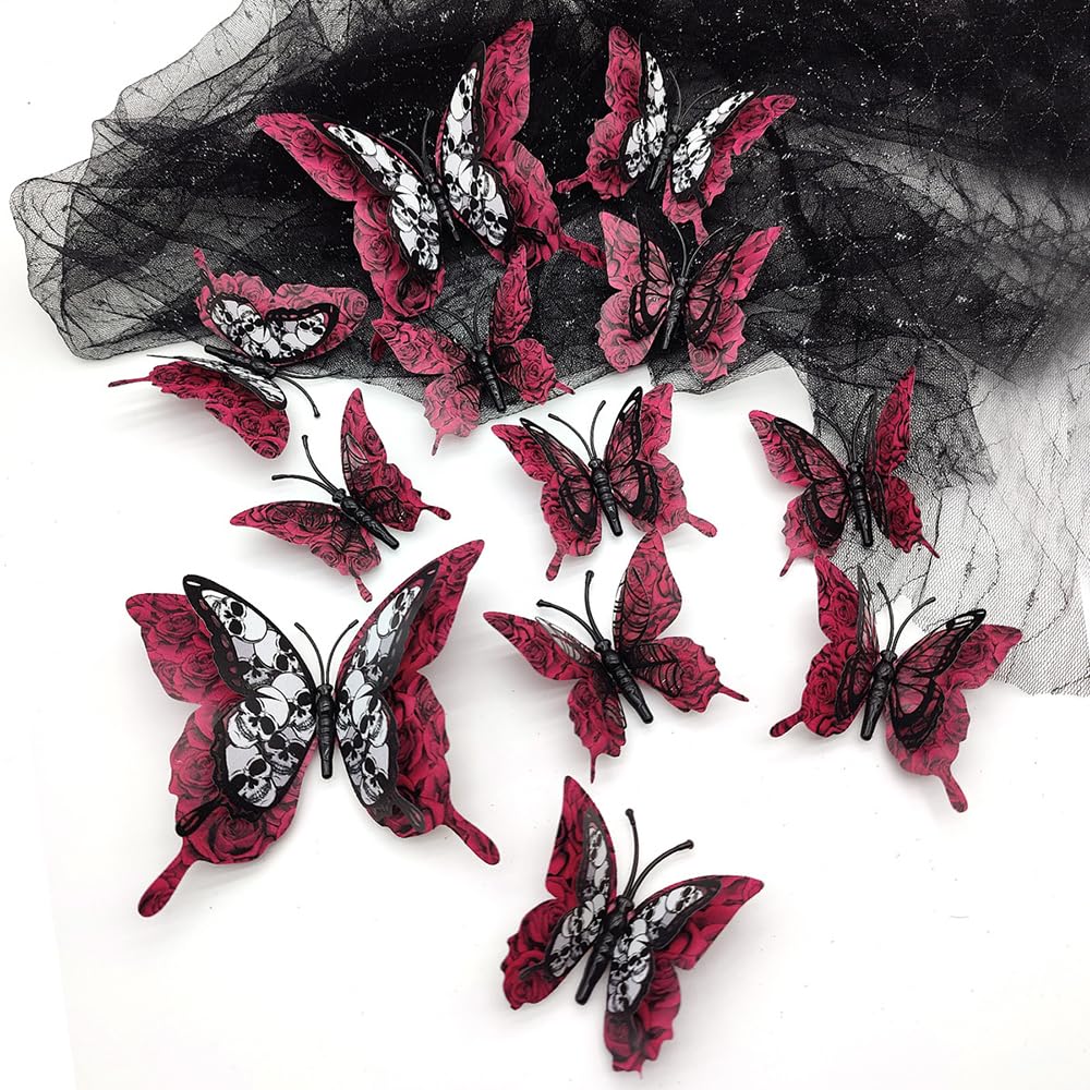 Autocollants muraux 3D papillon double couche pour relooker un mur sans trace