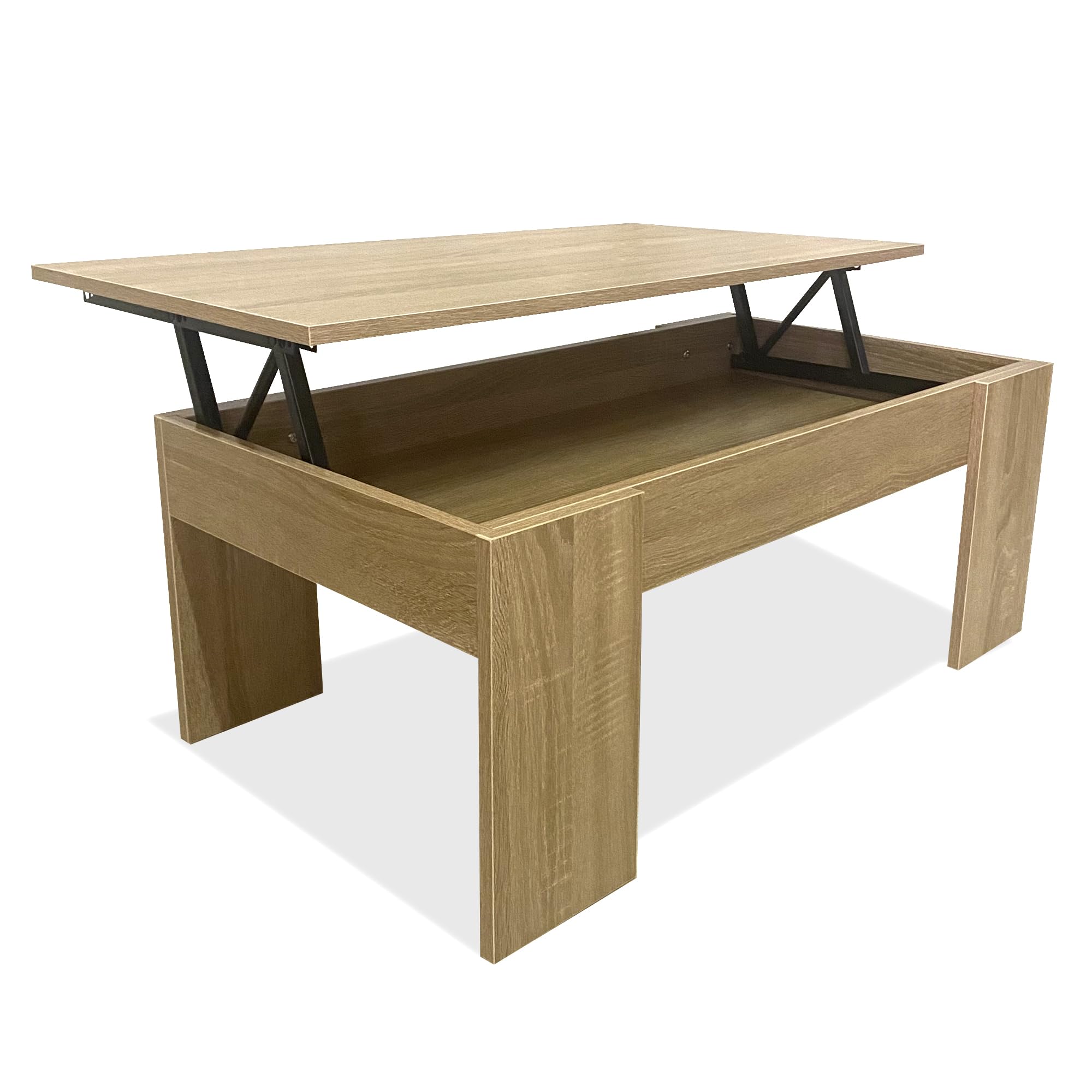 Nyana Mesa de Centro Elevable Home | Tablero Elevable para Comer, Leer o Trabajar | Melamina Resistente y Fácil de Limpiar | Diseño Moderno y Estable (Cambrian)