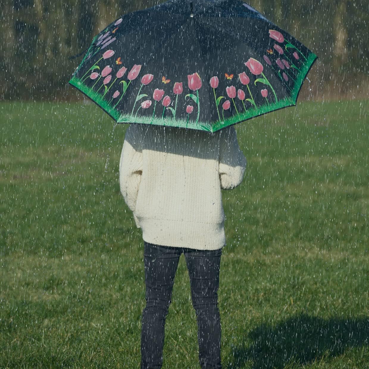 Esschert Design TP367 Tulip Color Changing Umbrella