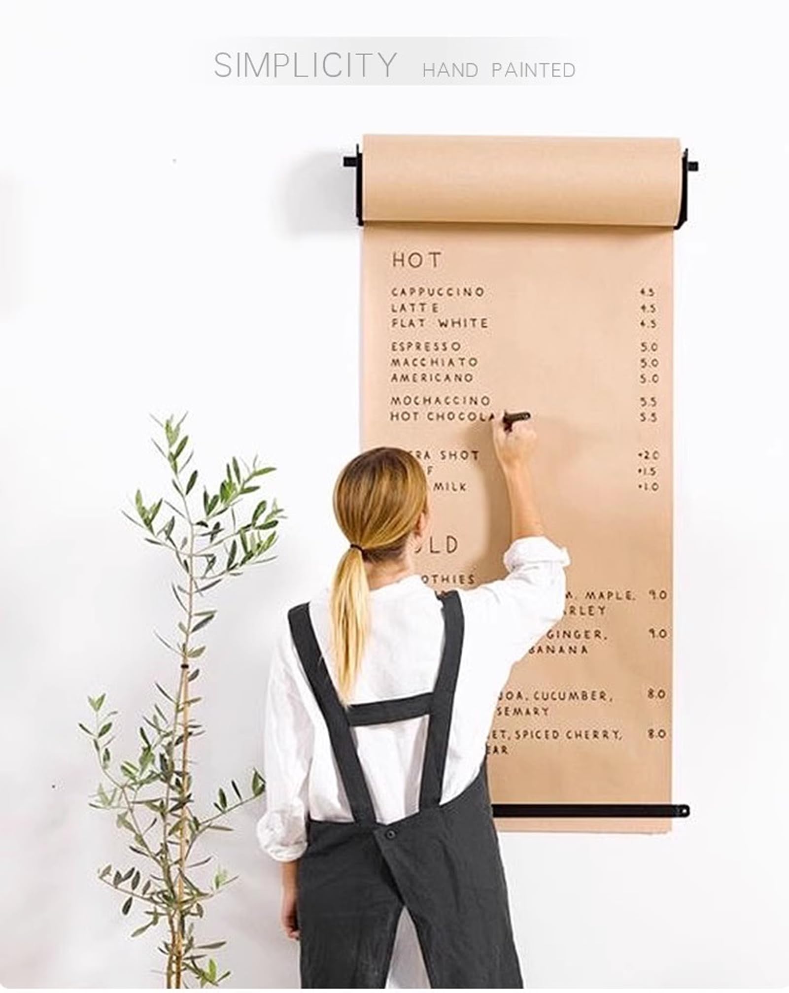 Wytrzymała gilotyna do papieru, papier rzeźniczy, Uchwyt ścienny na rolkę papieru pakowego w kolorze brązowym, wiszący na karteczkę