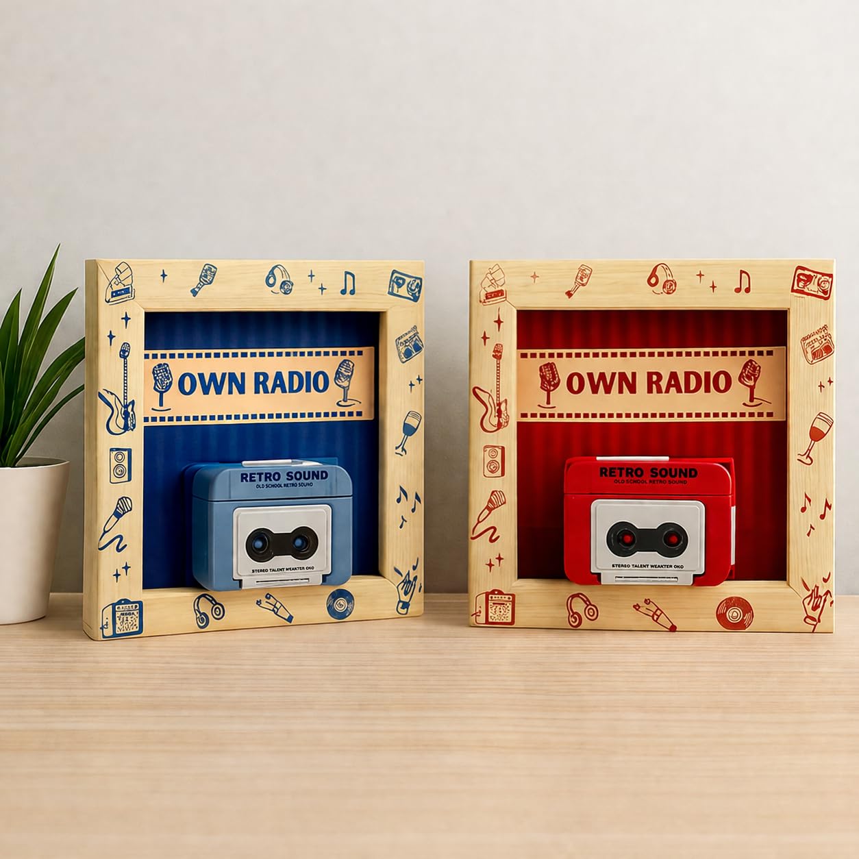 Own Radio Retro Cassette Voice Recorder Frame, with Play/Pause Button, Removable Recorder, Decorative Wooden Frame, Nostalgic Keepsake Gift-picture-18