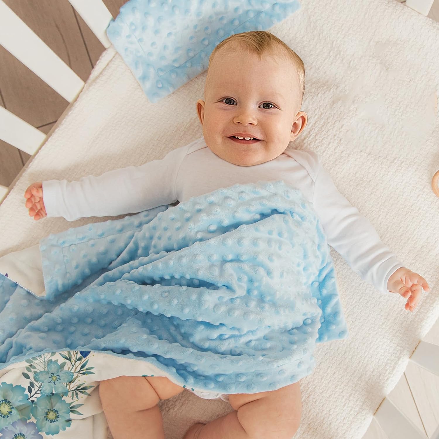 Custom Baby Monthly Milestone Blanket - Custom Name with Animal Designs Photography Background - Soft Plush Blanket with Double Layer Dotted Backing for Boys Girls Gift Pig(47"x60")