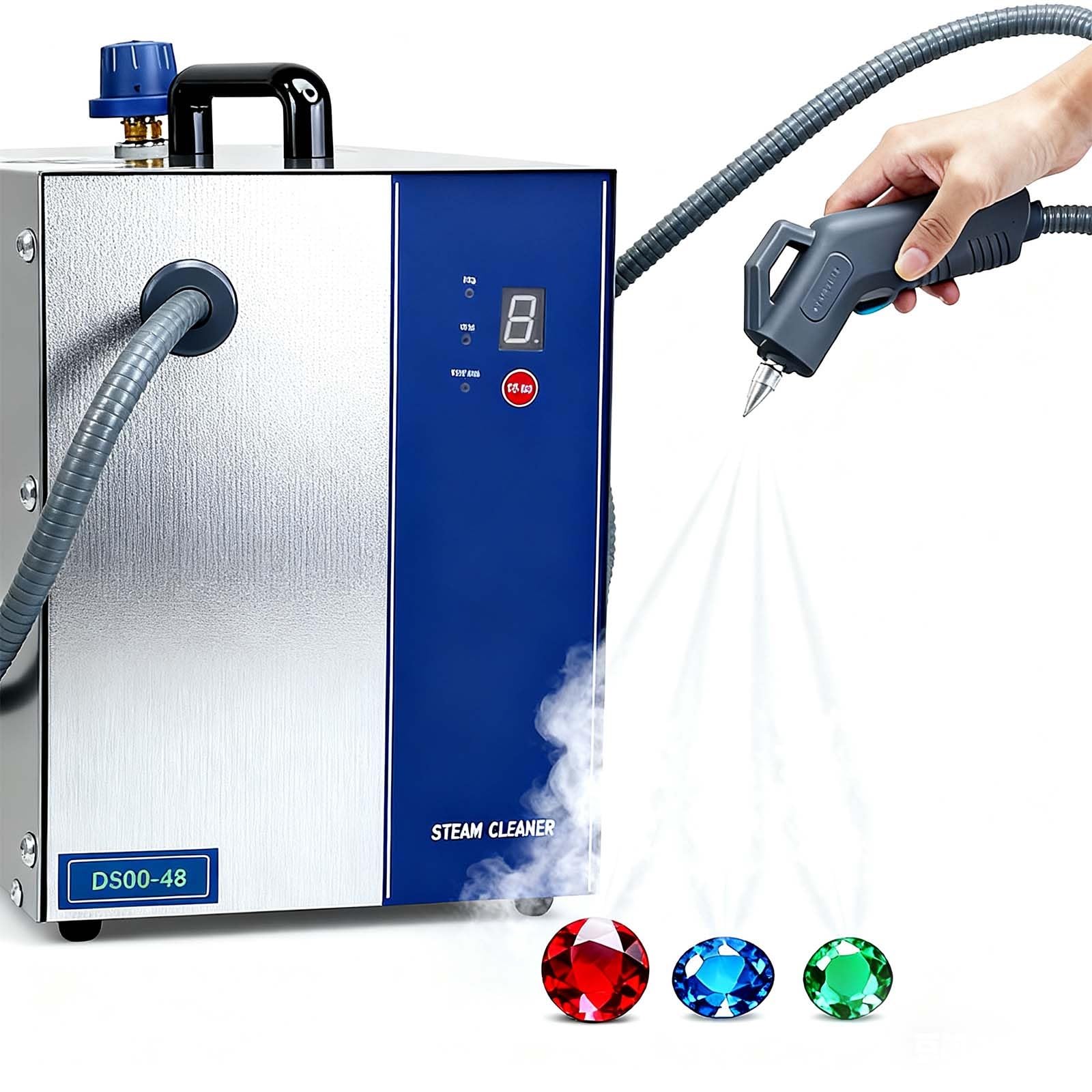1300W/2600W Pulitore a Vapore per Gemme E Gioielli, Vaporizzatore Professionale Ad Alta Temperatura per La Pulizia Efficiente Di Accessori in Argento, Oro E Pietre Preziose(3L spray gun)