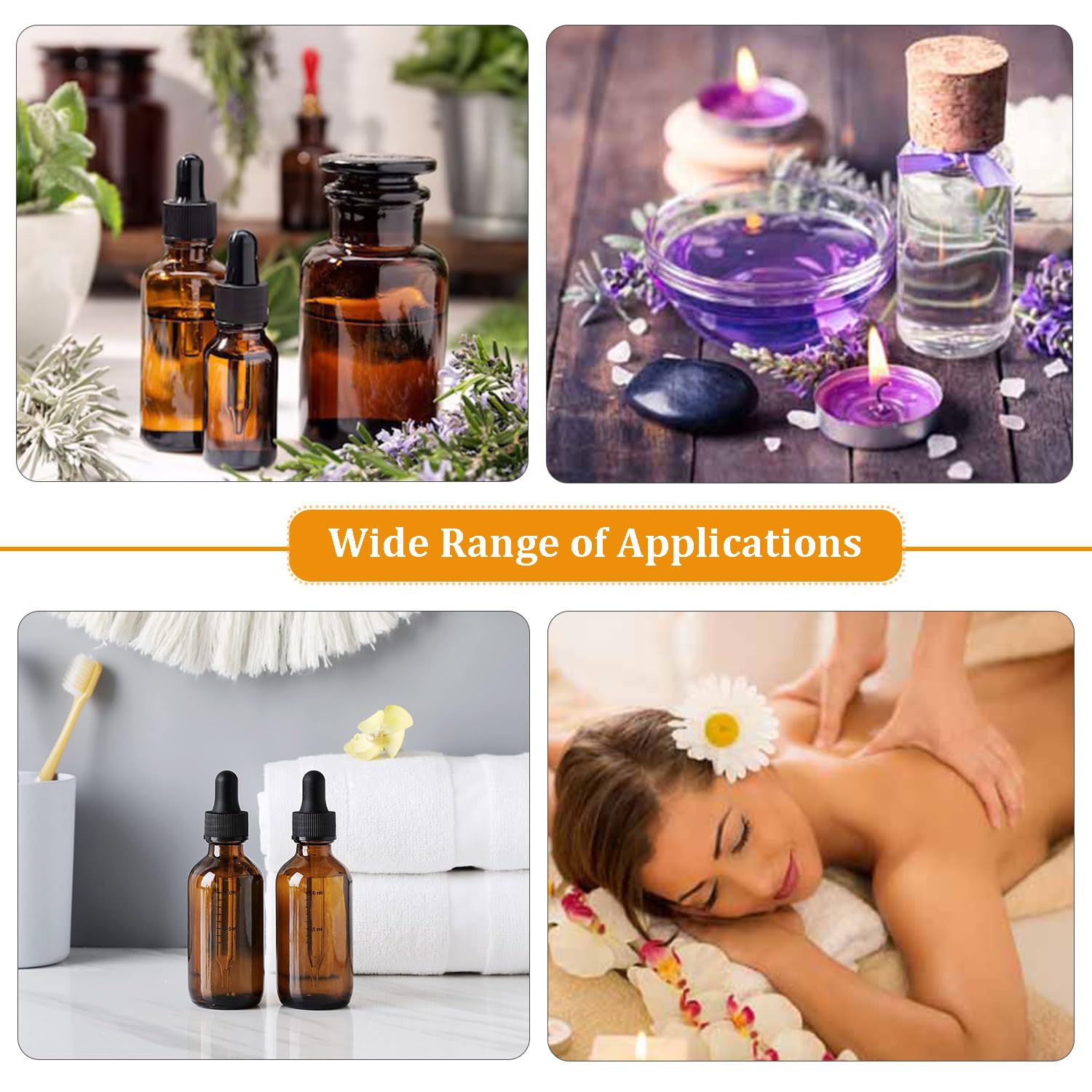 ALWSCI 24 pezzi Bottigliette per Oli Essenziali, Bottiglie 30 mL con Pipetta Marrone Bottiglie Contagocce Vetro per Laboratorio, Olio Essenziale, Aromaterapia
