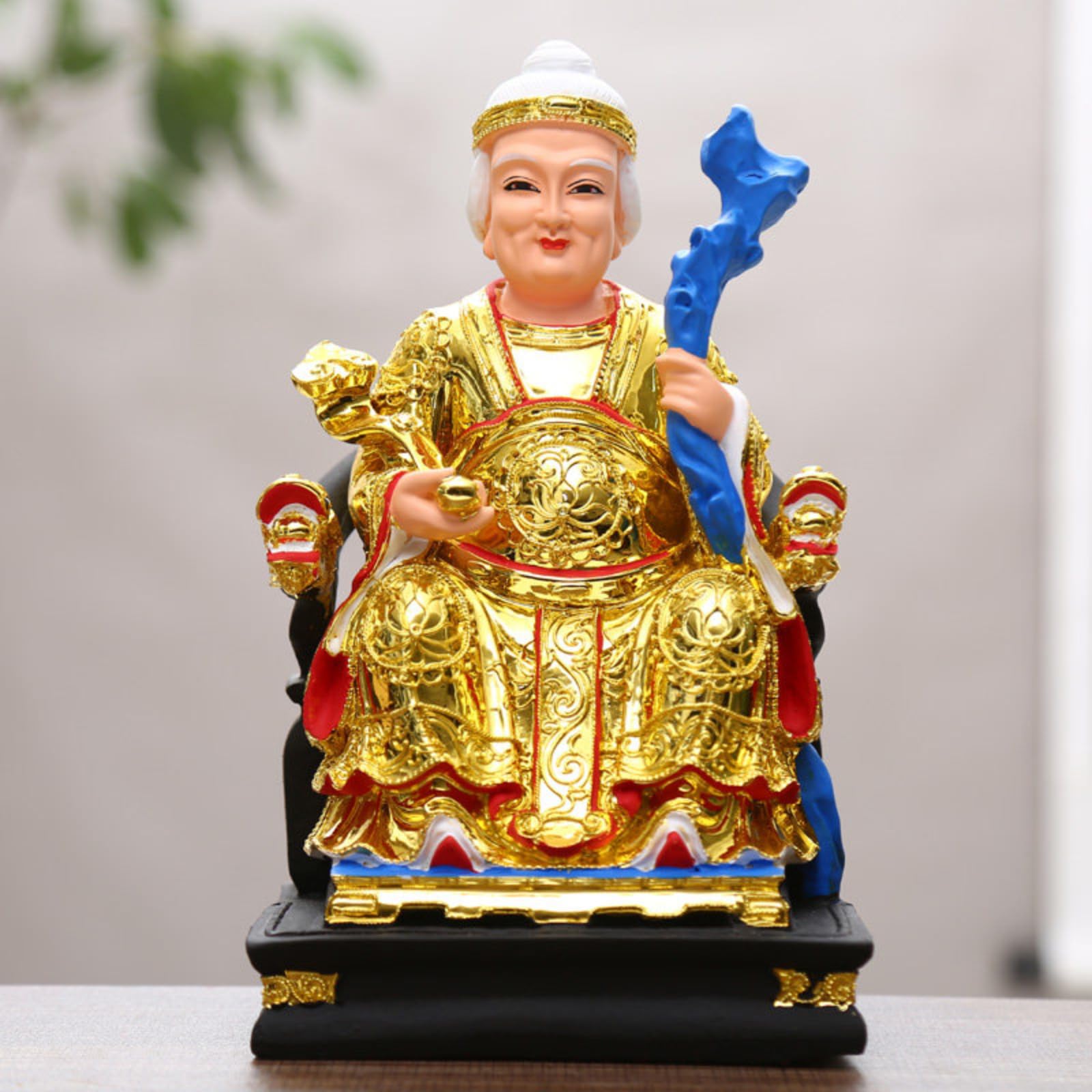 Aottsd Tathagata Buddha Statue Brass Lotus Base Household Enshrine Decor 30Cm