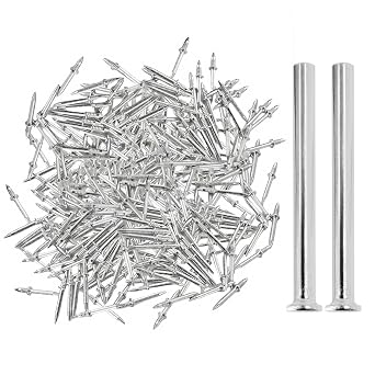 SOPAMI 200pcs Double Head Skirting Thread Seamless Nails with 2pcs Sleeve Tools, Non Marking Double Sided Nails, Invisible Security Screws for Wood Baseboards.