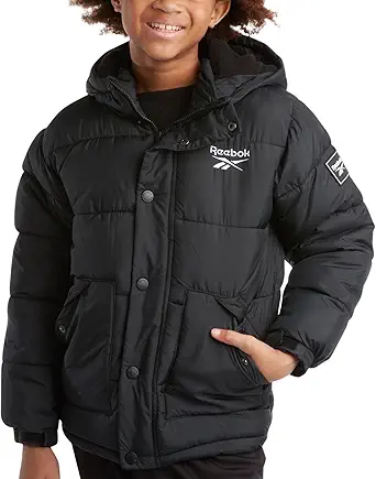 Reebok Boys' Winter Coat - Heavyweight Quilted Puffer Snow Parka - Weather Resistant Ski Jacket for Boys (8-20)
