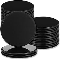 Leooomap 24-Pack Dual-Sided Core Sliders for Workouts - Exercise Sliders Boost Core Strength, Stability on Carpet & Hardwood (Black)