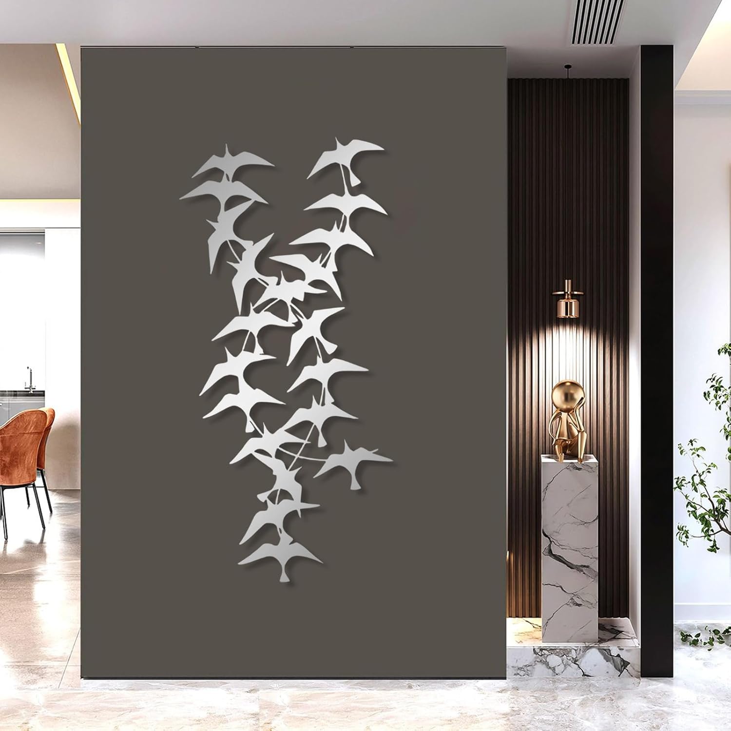 Metal Birds Wall Art, Flock of Birds Metal Wall Decor