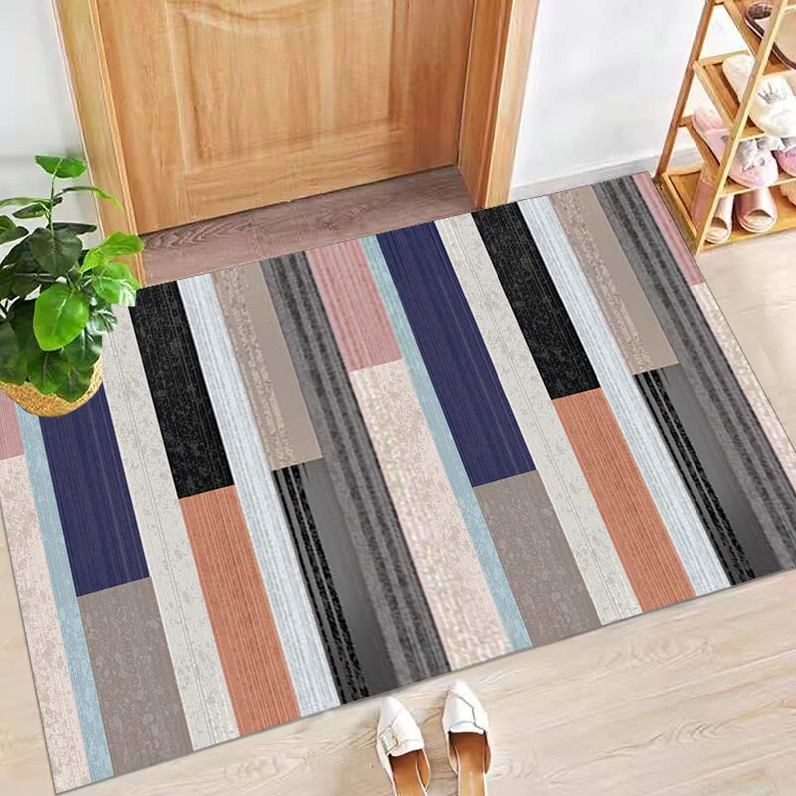 Dywan chodnik do przedpokoju geometryczny chodnik antypoślizgowy, chodnik kuchenny z poliestru nadaje się do prania w korytarzu, kuchni, sypialni, salonu, szerokość 60 cm/70 cm/80 cm/90 cm/100 cm (rozmiar: 60 x 250 cm)
