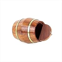 Vista 4 de Banco de dinero de barril de madera náutica - Decoración del hogar pirata - Nagina International