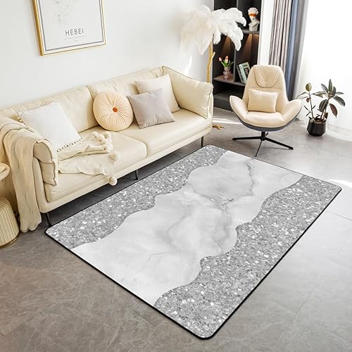 Miniatura 17 de Alfombra de área de rayas coloridas 3D abstracta naranja verde marrón líneas antideslizante para niños, adolescentes y adultos, moderna alfombra