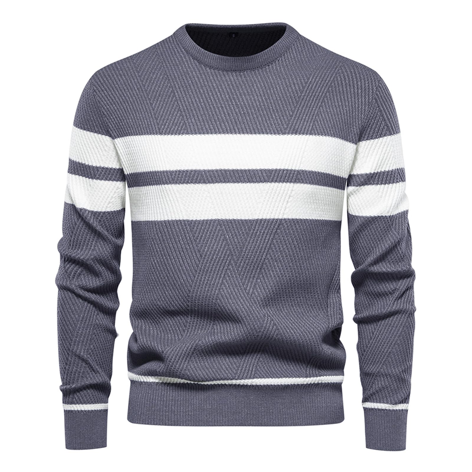 Genfien Jersey para Hombre Jersey de Cuello Redondo Jersey de Punto para Hombre Básico Cálido