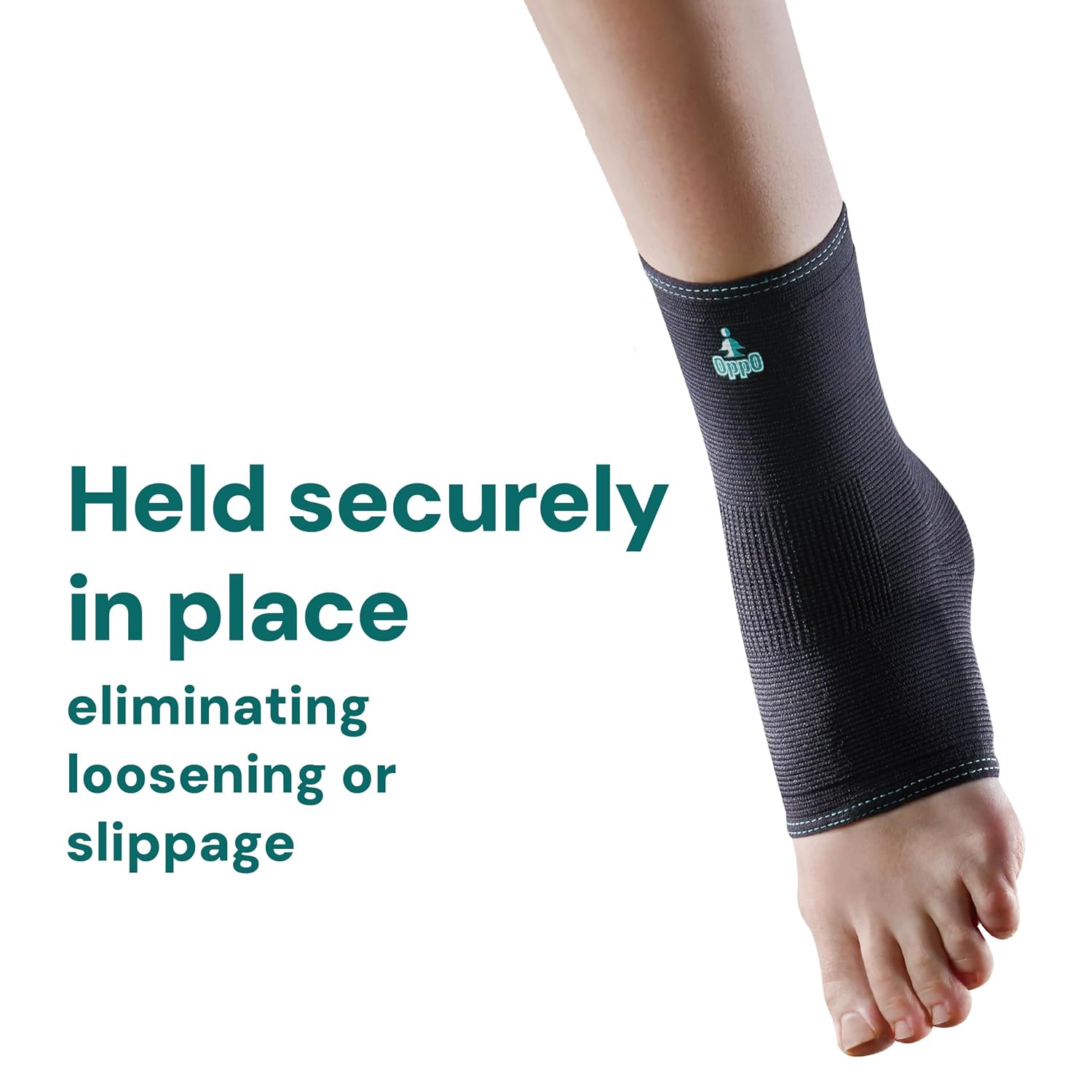 OPPO RA200 Ankle Brace Compression Sleeve - Four-Way Stretch Knitted for Joint Pain Relief, Sprained Ankles, Arthritis, Physical Activities for Men & Women (Black, Medium, 1-Pack)