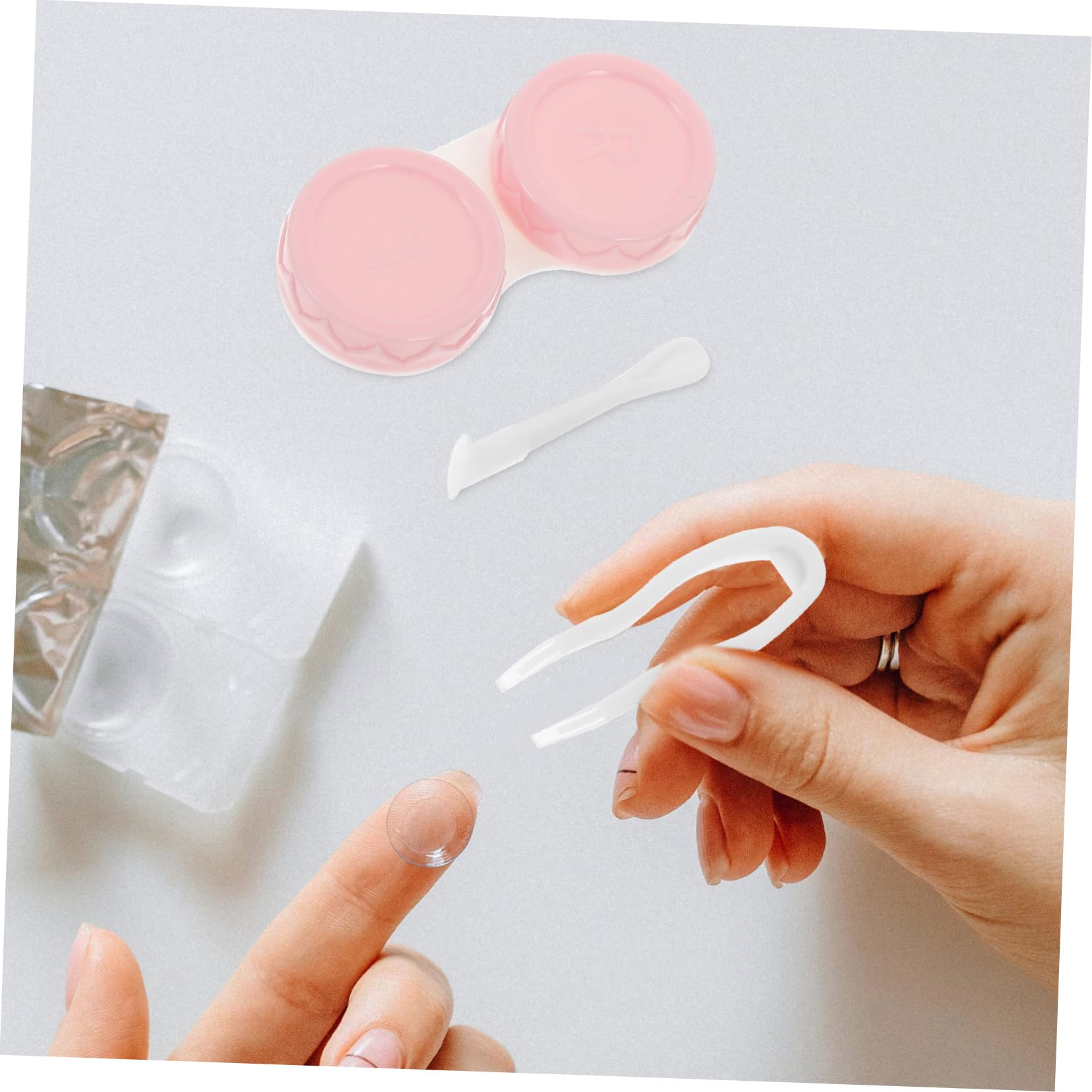 10 Juegos Estuche para Lentes de Contacto Hola Casos Estuche de anteojos portátil de Lentes Colorido Titular de contactos domésticos Suministros de Viaje el plastico