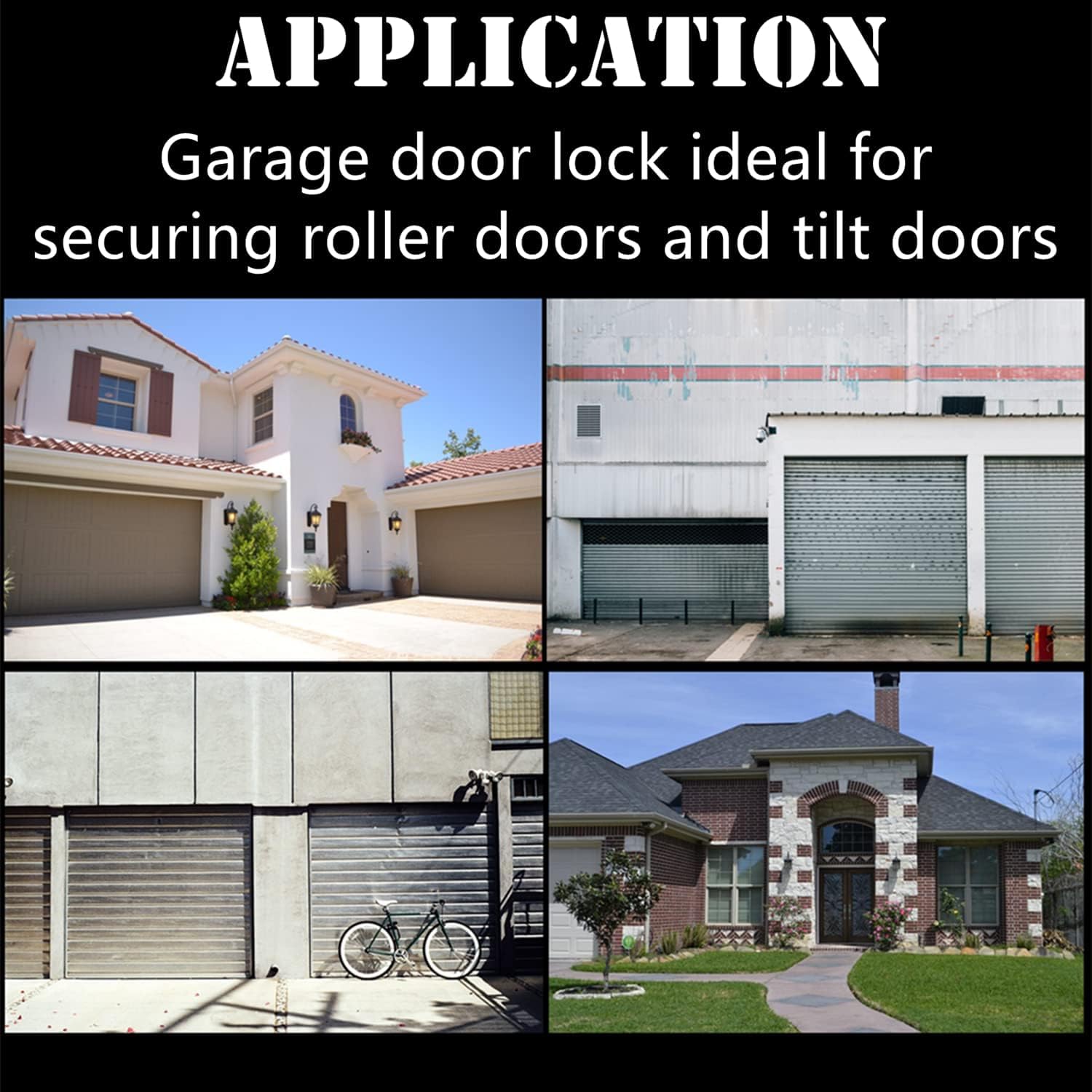 Cerradura Protectora para Puerta de Garaje, Puerta Enrollable de Alta Seguridad, chapada en Zinc, para asegurar Puertas enrollables y Puertas inclinables