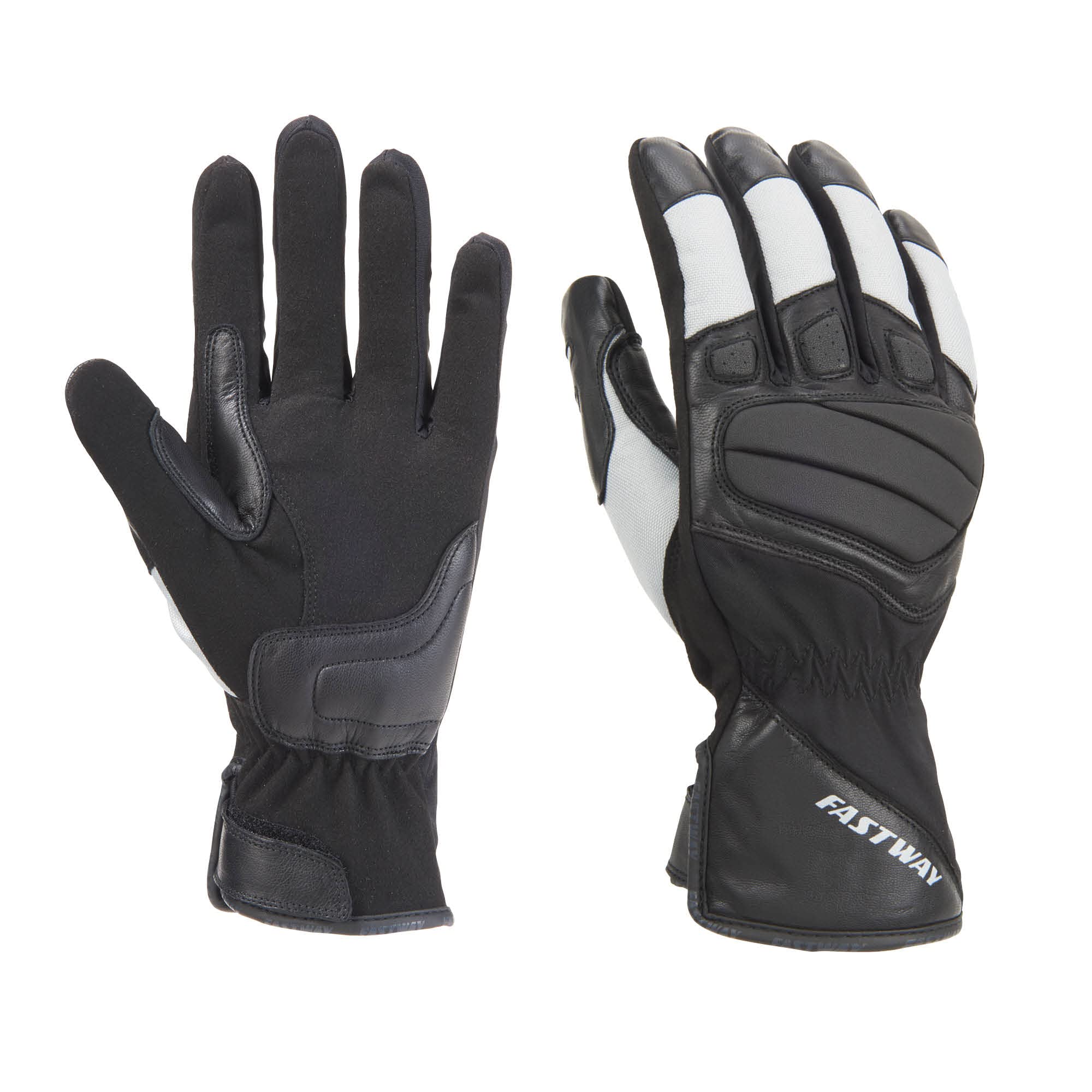 FAST WAY Easy II Motorradhandschuhe Sommer, Geprüfte Motorrad Handschuhe Herr & Frau, Hoch Abriebfest, Komfortabler Knöchelprotektor, Gepolsterter Handballen, Schwarz/Hellgrau, L