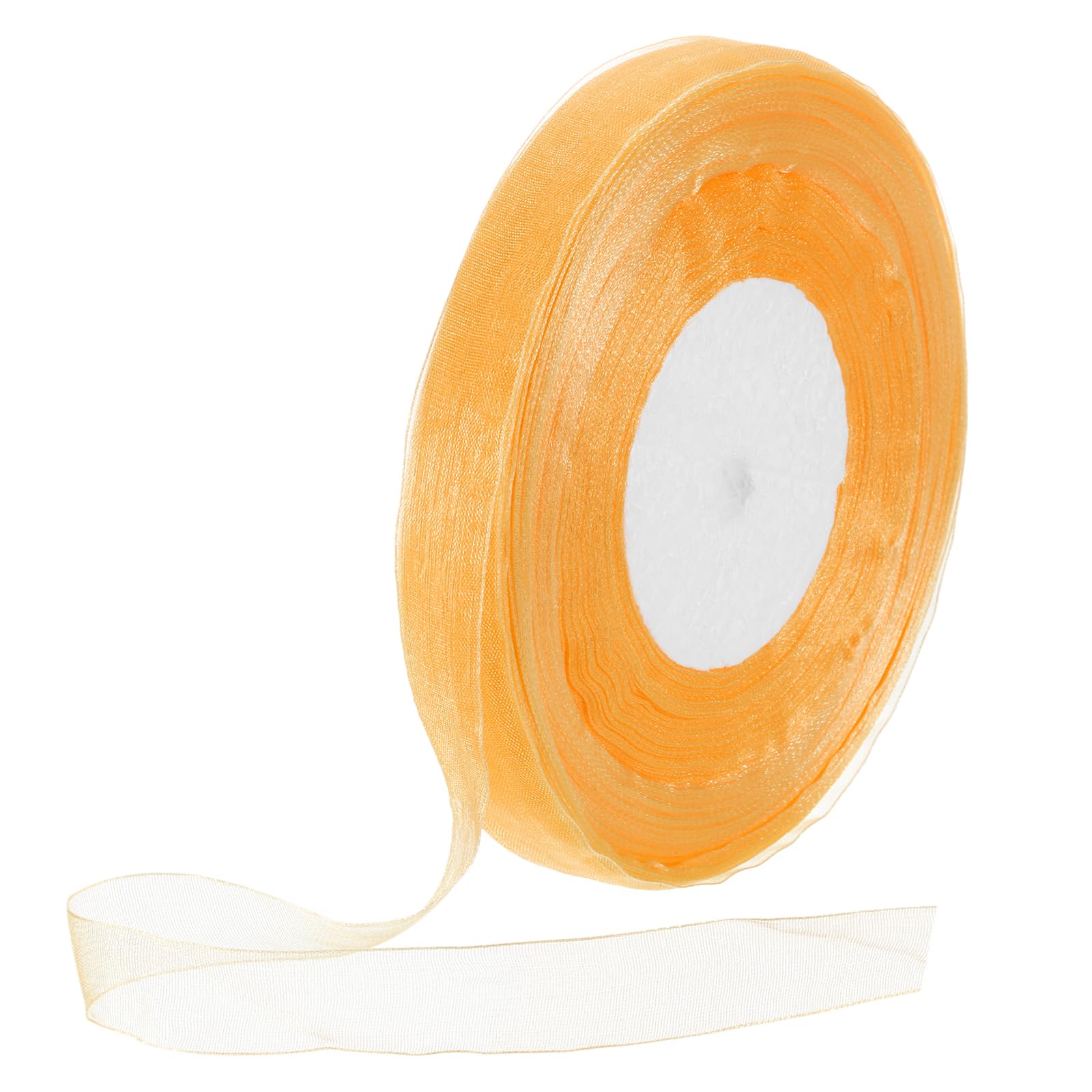 DMiotech 100 Yards Organza Ribbon 5/8 Inch Light Yellow Chiffon Ribbon Shimmer Sheer Gift Wrapping Ribbons for Flower Bouquets Wedding Birthday DIY Decorate