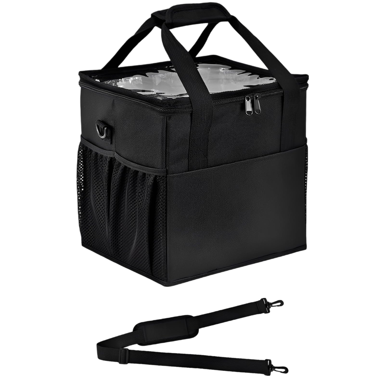Sac Porte-gobelets Isotherme à 4 Compartiments, Sac de Transport pour Boissons avec bandoulière rembourrée, Portable pour Voyage, randonnée et Usage Quotidien, séparateurs, poignée intégrée