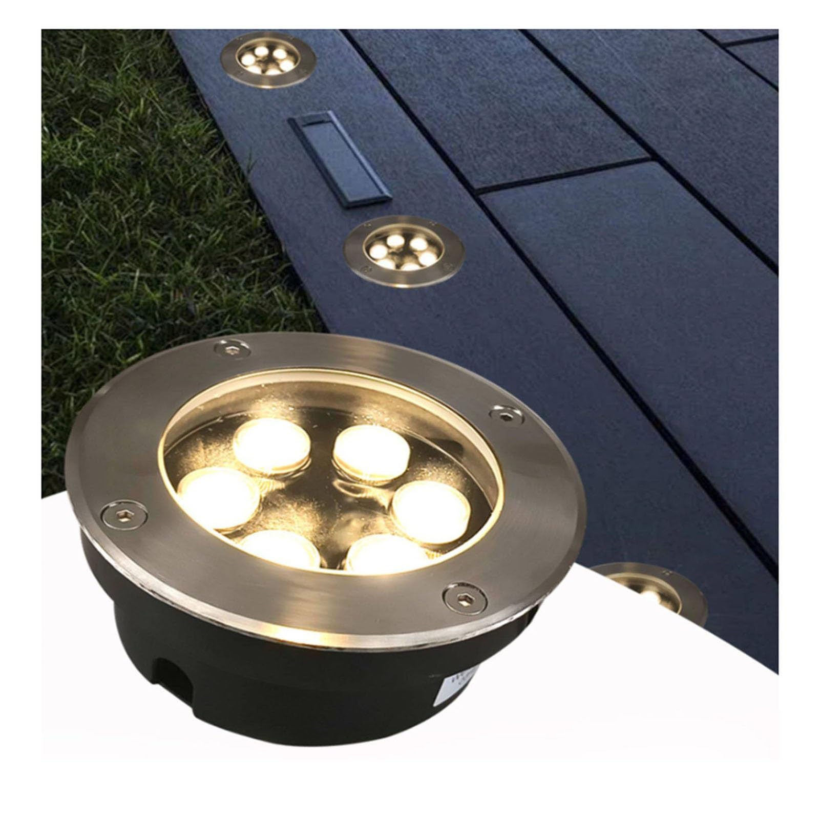 Reflektory wiązki LED - wodoodporna lampa ogrodowa IP67, wpuszczana zewnętrzna lampa punktowa LED, bardzo cienkie lampy pochowane 220 V, reflektor podłogowy, lampa podłogowa (niebieski, 12 W