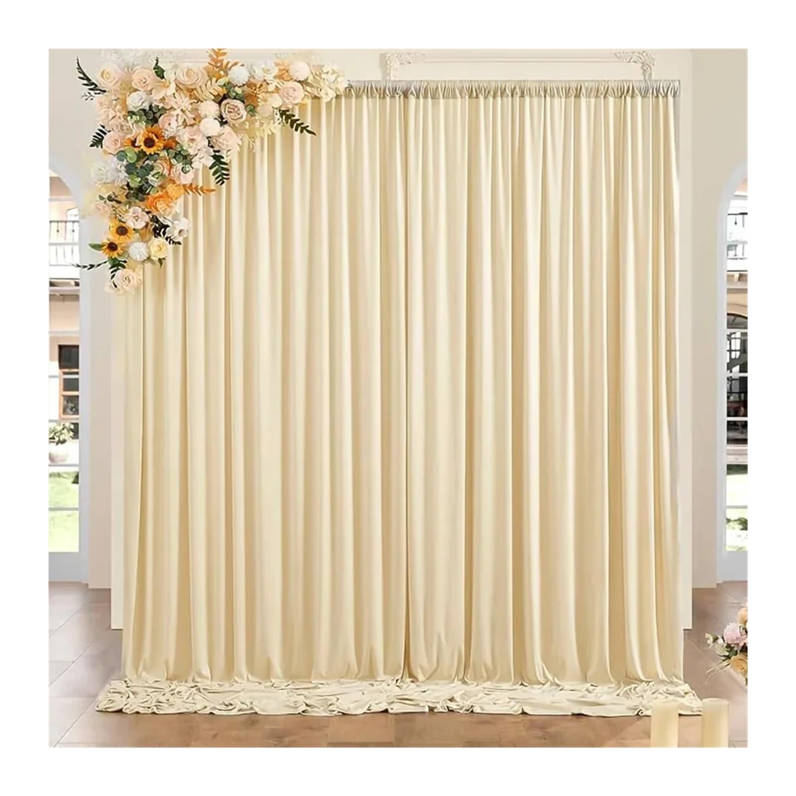 Rideaux de fond en satin pour photographie de fête et anniversaire de mariage