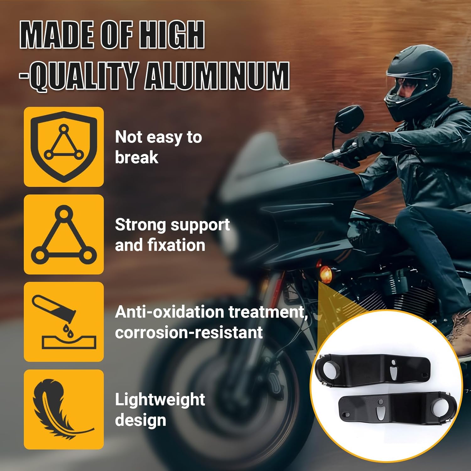 Front Fairing Support Bracket Kit Compatible with 2025-2022 Davidson Low Rider ST FXLRST, Black Front Fairing Mounting Bracket