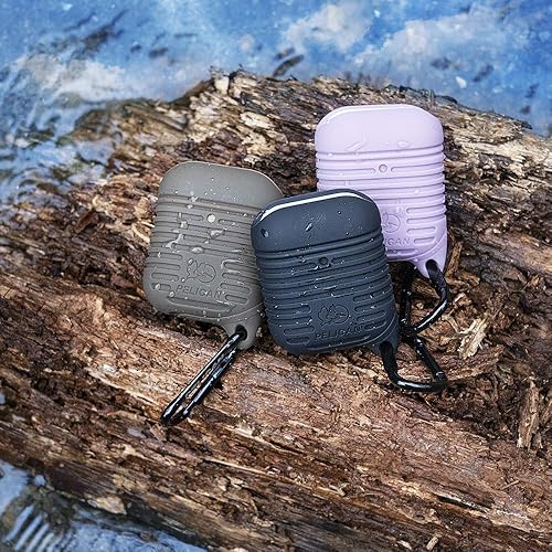 Miniatura 3 de Pelican Protector Series - Funda para AirPods 1  AirPods 2 con llavero compatible con carga inalámbrica protección de grado MIL Funda de silicona