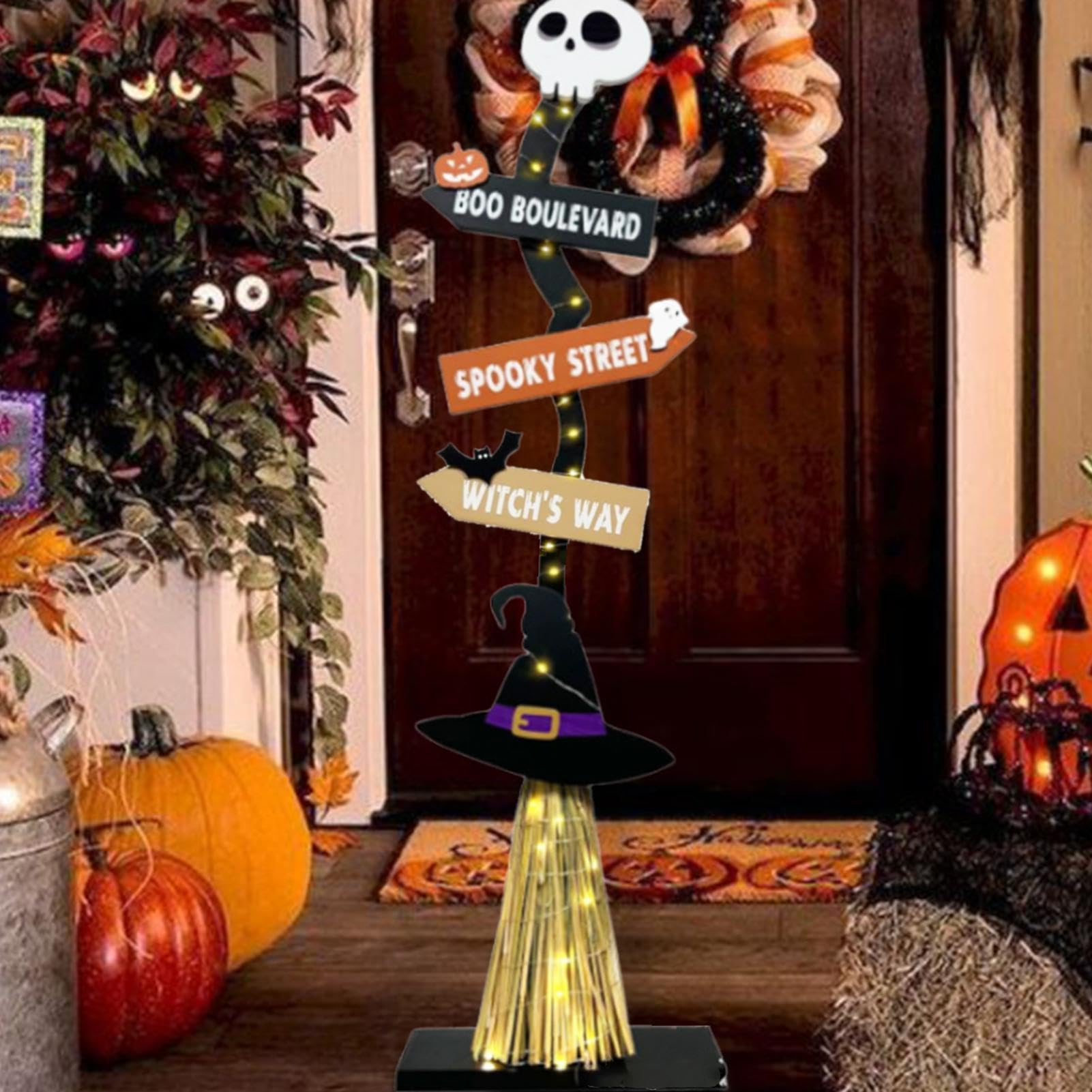 Decorazioni per interni a batteria in legno Halloween