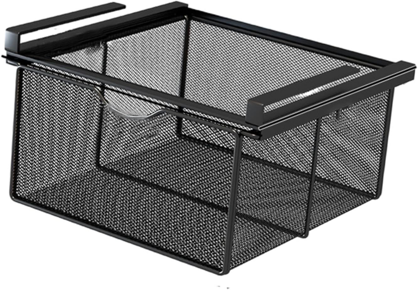 KLKCMS Slide in Basket Organizer, Under Shelf Pull Out Storage Basket