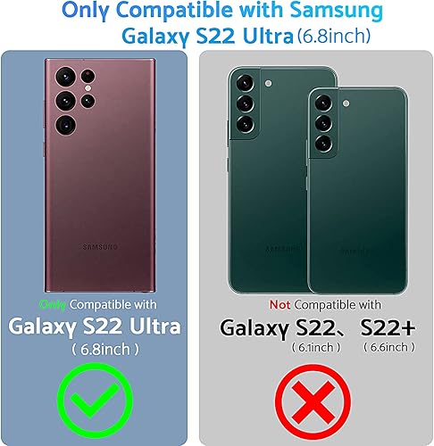 Miniatura 7 de Anqrp Hidden Series - Funda para Galaxy S22 Ultra 5G, disipación de calor soporte sin caídas anillo de metal de 360, grado militar de 15 pies, funda