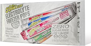 Sqwincher Sqweeze Sugar Free, Low Calorie, Low Sodium Electrolyte Freezer Pops, 5 Flavor Variety Pack - Dragon Fruit, Mixed Berry, Orange, Punch, Watermelon, (50 Total Freezer Pops)