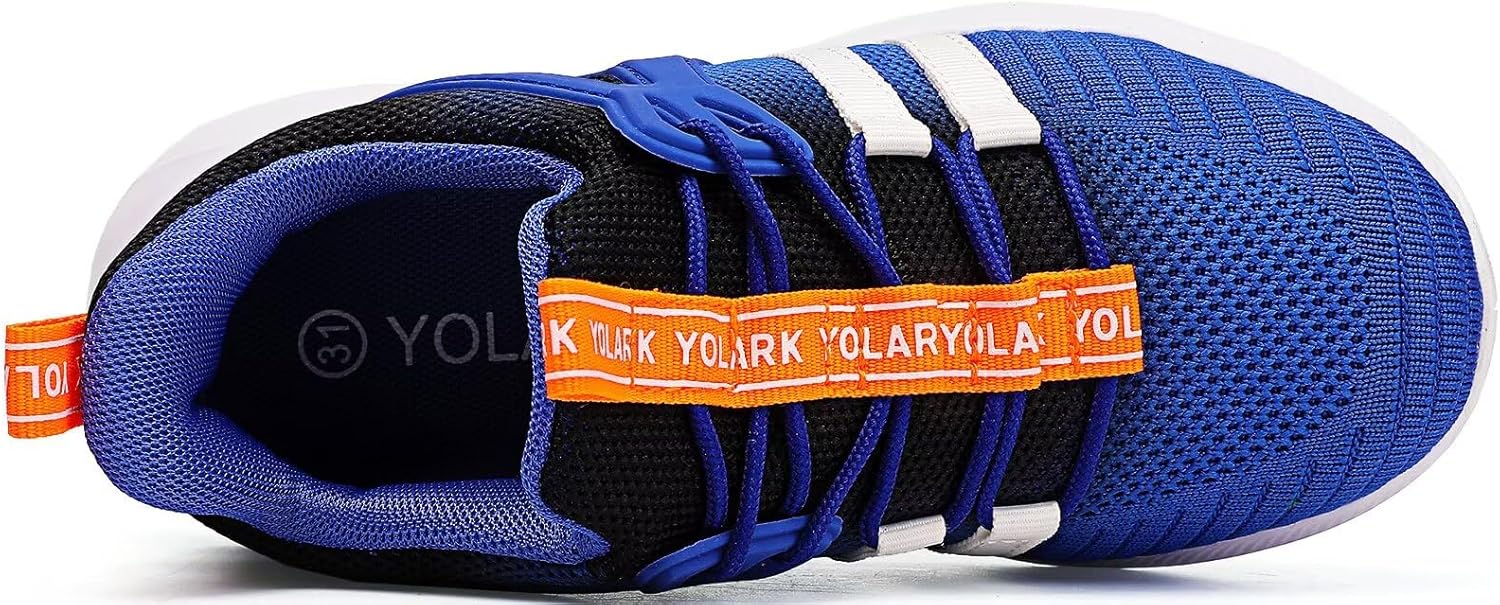 YOLARK Boys Girls Sneakers for Kids Non-Slip Tennis Shoes Fashion Lightweight Breathable Running Sport Athletic