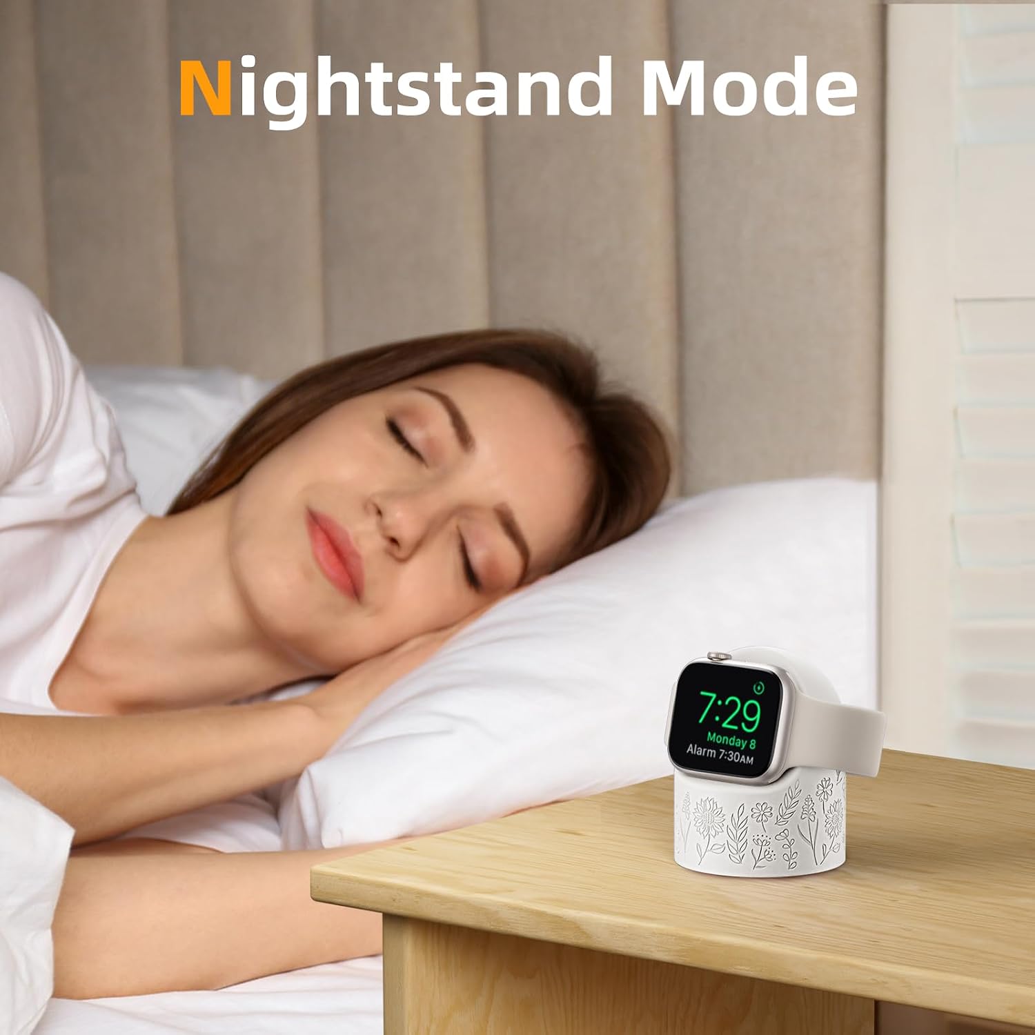 Floral Charger Stand Compatible with Apple Watch All Series image 2