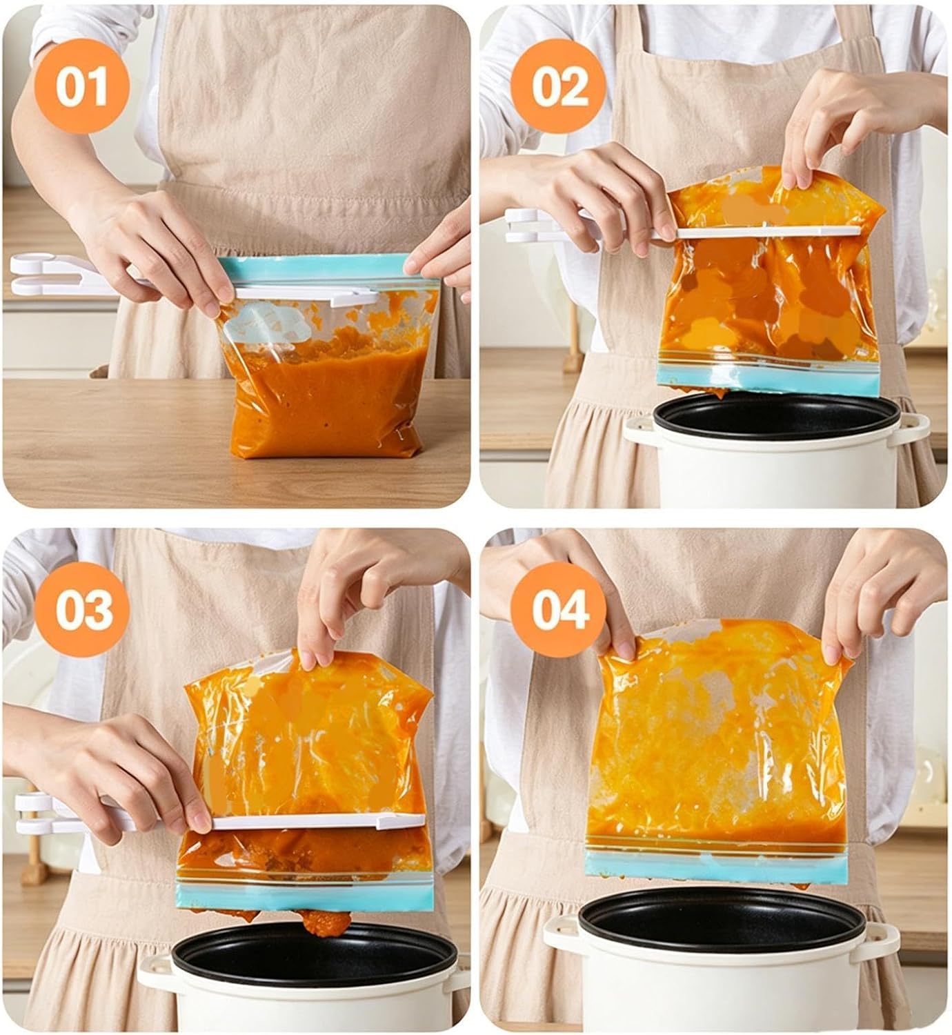 Food Bag Cutter Reusable Magnetic Ergonomic image 4