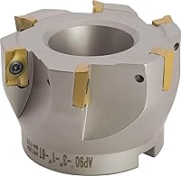 Vista 4 de Molino de cara indexable de 90° de 2" (Shell), para fresado de hombro cuadrado, diámetro del orificio del eje de 3/4", 4 flautas, con 4 piezas