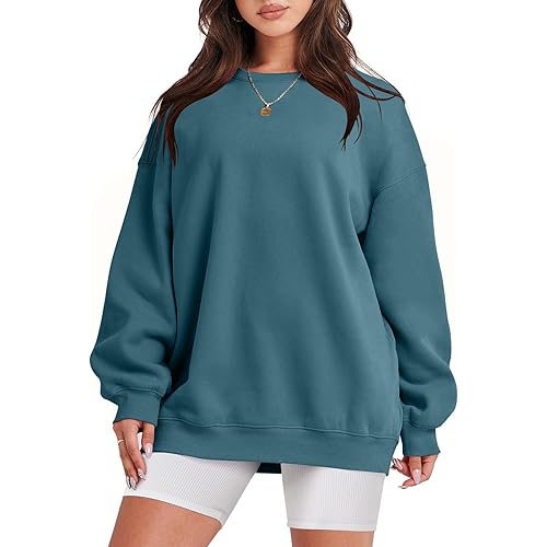 ANRABESS Oversized Sweatshirt for Women Fleece Long Sleeve Crewneck Casual Pullover Top Fall 2023 Trendy Clothes