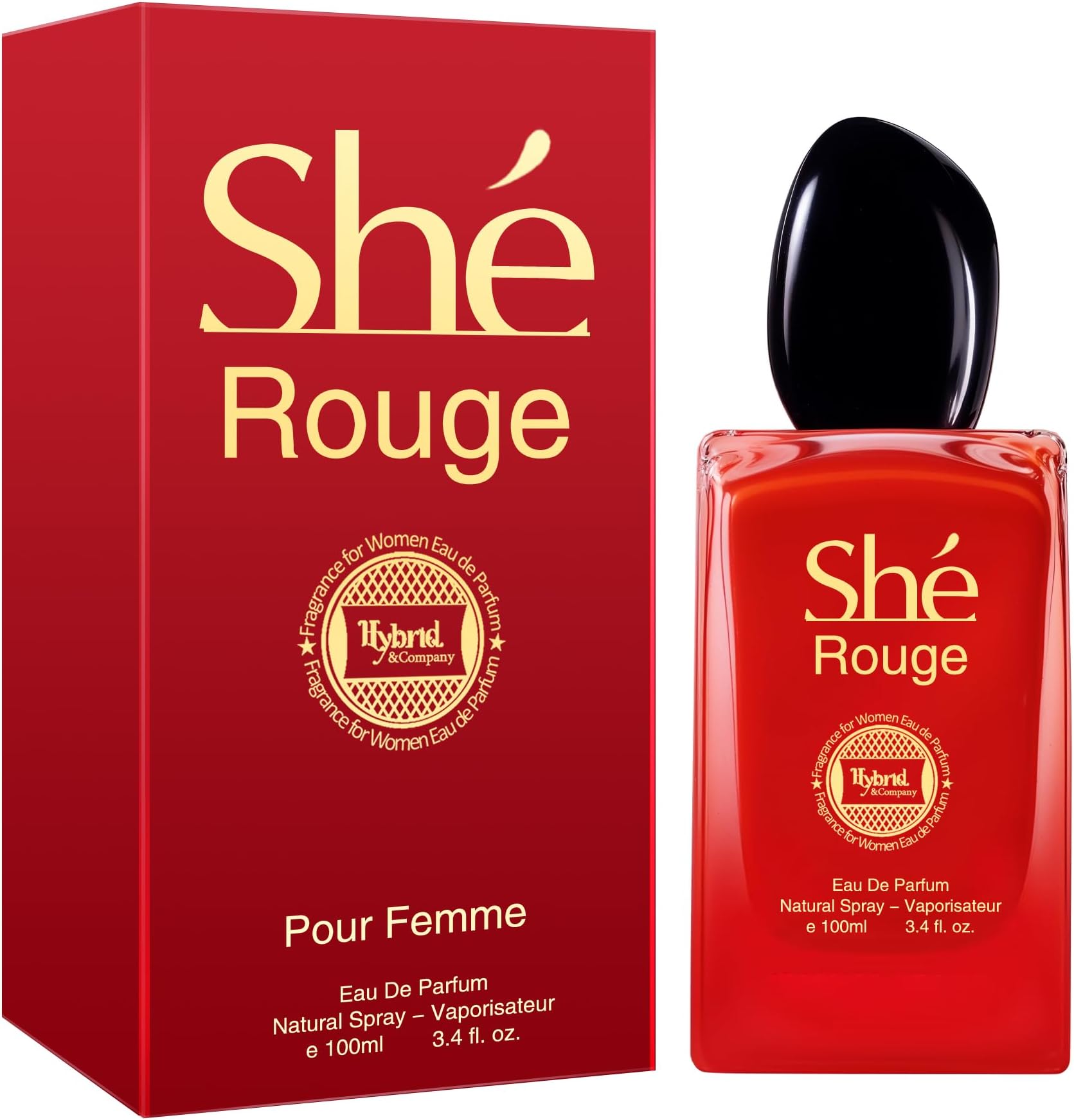 Hybrid & Company Women She Rouge Eau De Parfum Vaporisateur Natural Spray 3.4 Fl Oz