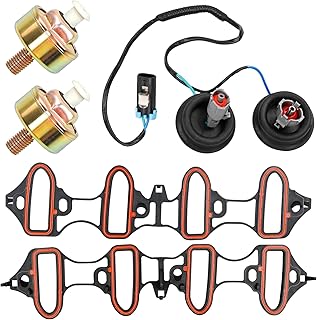 Dual Knock Sensors with Wiring Harness and Intake Manifold Gasket Kit | for Chevy Silverado Avalanche Tahoe, GMC Sierra Yukon, Cadillac Hummer & More GM Vehicles | Replace# 12601822,213-3521,89060413