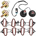Dual Knock Sensors with Wiring Harness and Intake Manifold Gasket Kit | for Chevy Silverado Avalanche Tahoe, GMC Sierra Yukon, Cadillac Hummer & More GM Vehicles | Replace# 12601822,213-3521,89060413