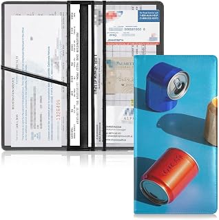 Colorful Crushed Aluminum Cans Premium Car Registration & Insurance Card Holder - Waterproof Vehicle Document Organizer for Driver License & Essentials Storage