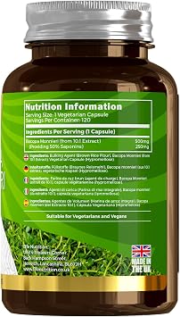 LN Bacopa Monnieri, 120 Vegan Capsules, 500mg Brahmi
