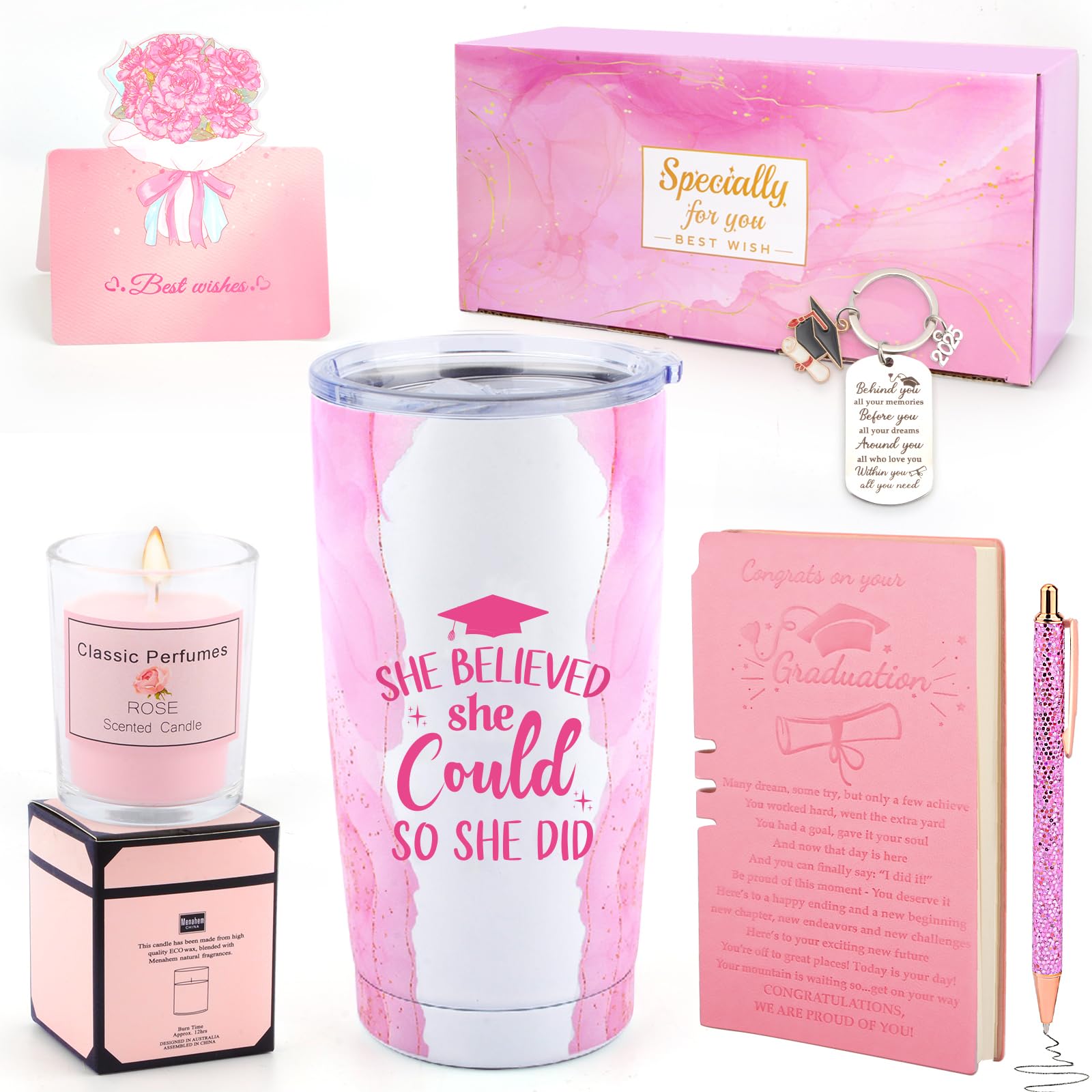  Congrats Tumbler for Her 2025 Graduation | She Believed She Could So She Did - Ceramic Travel Mug
| College Graduation 