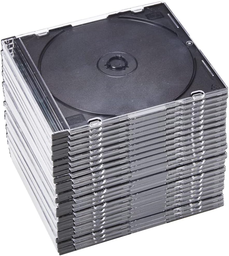 Fellowes 98316 Custodia per CD Base Jewel Case Slim, 25 Pezzi, Nero