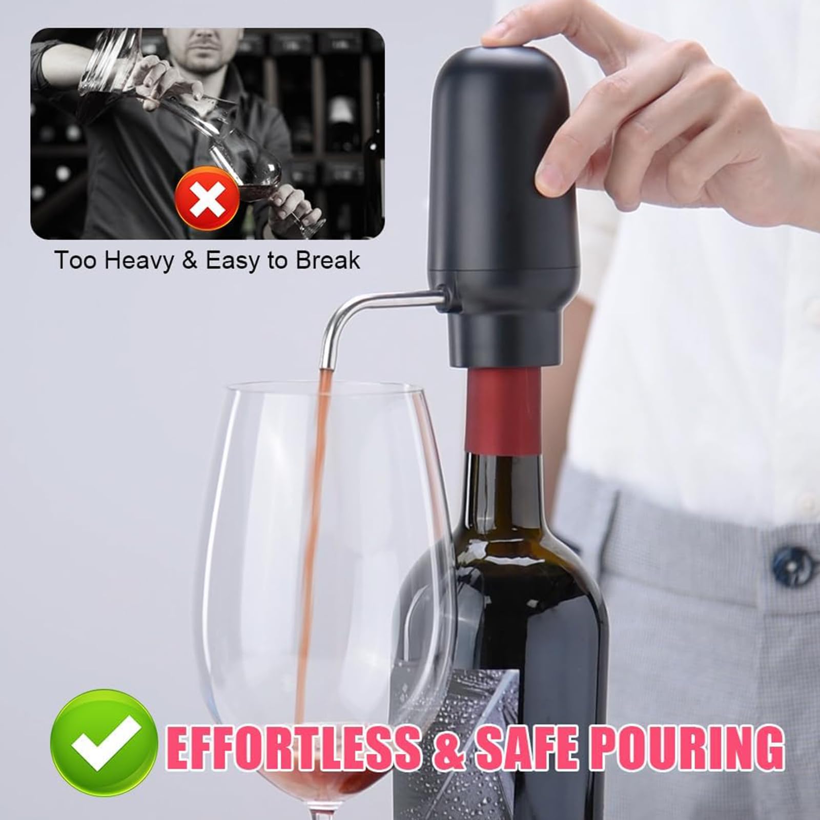 Aeratore elettrico per vino, dispenser automatico per vino, aeratore multifunzione per vino, accessorio per la casa in ABS