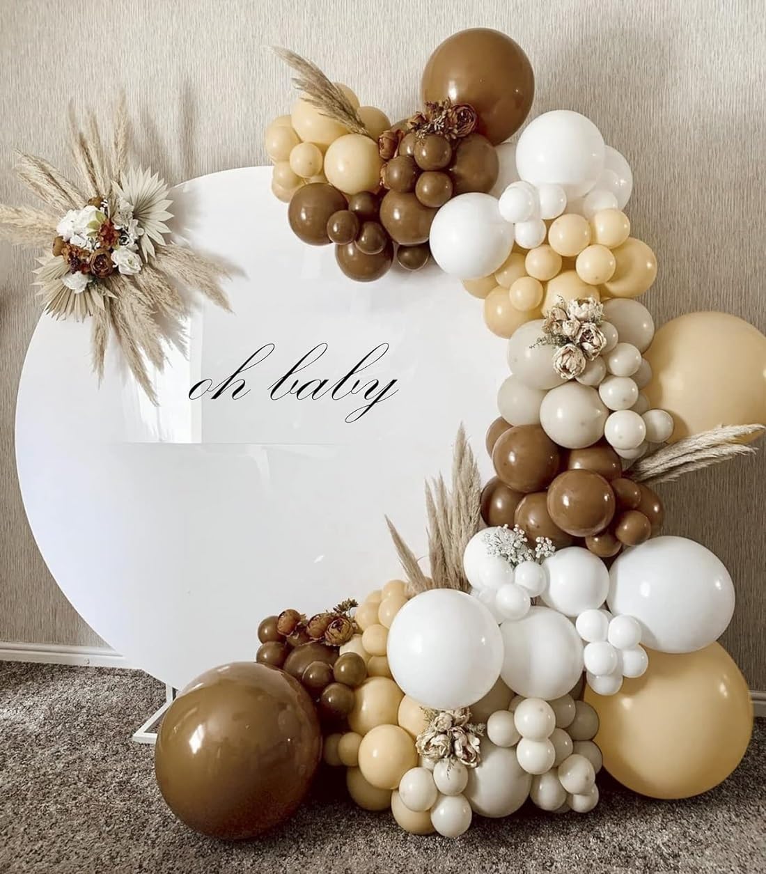 ARV ZONE Retro Brown, SandWhite, Cream Beige, White Balloons, 50 pcs Balloons for Birthday Decorations, Anniversary, Wedding, Baby Shower Decorations (Brown, Cream & White)-image-22